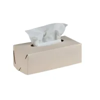 Zdjęcie Stylowe pudełko na chusteczki 23x12xH7,5 cm ze skóry w kolorze waniliowym