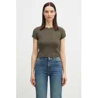 Zdjęcie Ottolinger t-shirt z domieszką lnu Deconstructed Linen kolor zielony 105-101106-01