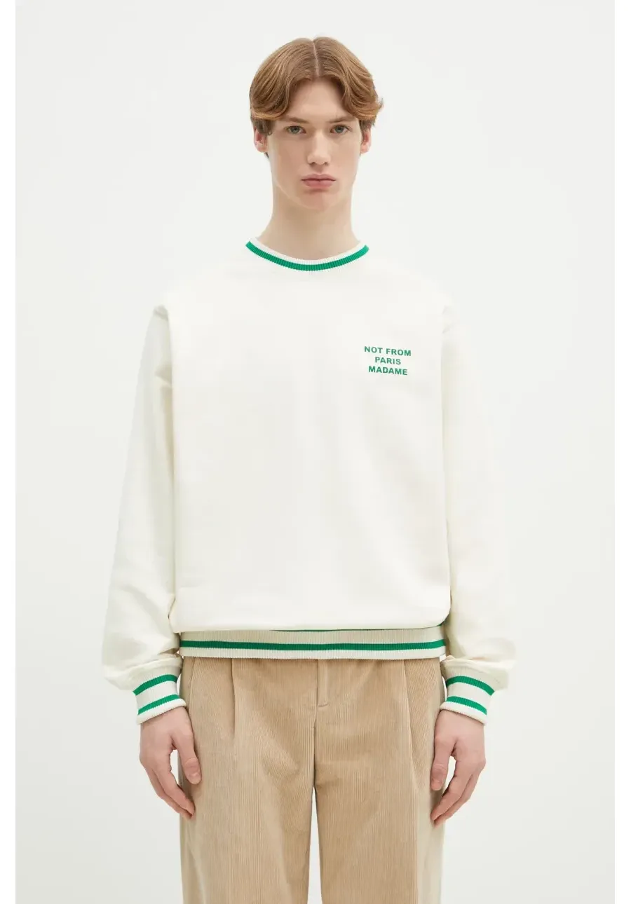 obrazek 1 Drôle de Monsieur bluza bawełniana Le Sweatshirt Slogan Sport męska kolor beżowy z nadrukiem F-SW140-CO127-CM