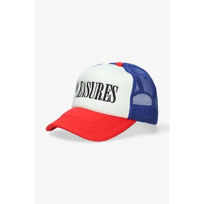 Zdjęcie PLEASURES czapka z daszkiem Lithium Trucker kolor czerwony z aplikacją P22SU059-RED