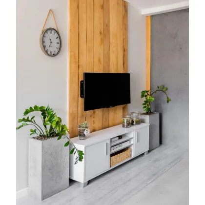 Zdjęcie 31x25x93 cm CT - Donica betonowa w kształcie prostokąta (biała)