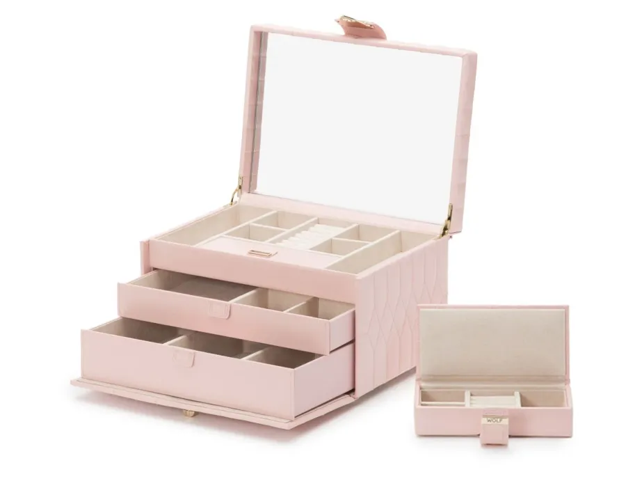 obrazek 1 Elegancka szkatułka na biżuterię Caroline Medium Rose Quartz