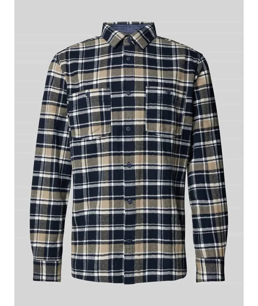 obrazek 1 Koszula flanelowa o kroju regular fit z czystej bawełny ze wzorem w kratkę