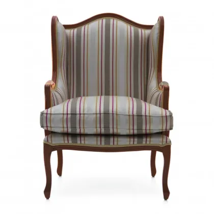 Zdjęcie Elegancki wygodny fotel w paski w stylu klasycznym - Sevensedie