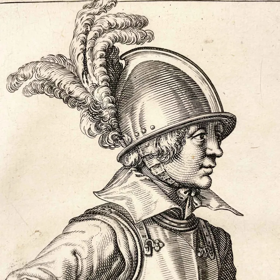 obrazek 2 Jacob De Gheyn, żołnierz z XVI wieku z bronią i zbroją