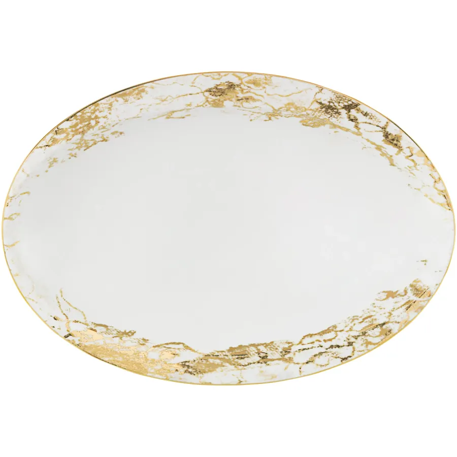 obrazek 1 Zjawiskowy porcelanowy owalny półmisek 40 cm z kolekcji Belle Epoque - Porcel