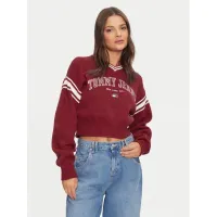 Zdjęcie Tommy Jeans Sweter Varsity DW0DW18692 Czerwony Relaxed Fit