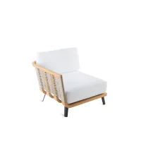 Picture The right module of the Welcome 92 cm sofa is made of teak wood and string