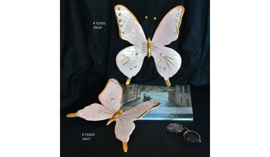 obrazek 2 Wspaniały ceramiczny motyl zdobiony kryształami i złotem