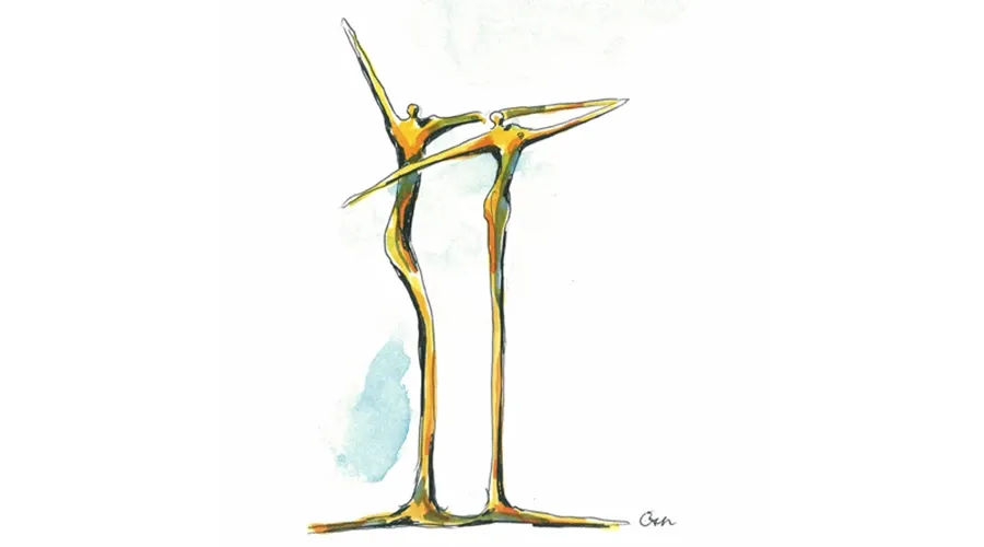 obrazek 2 Luksusowa statuetka z platerowanego brązu "Połączenia" - doskonały pomysł na prezent