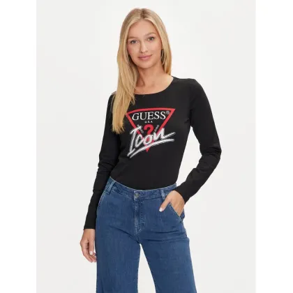 Zdjęcie Guess Bluzka Icon W4YI33 I3Z14 Czarny Slim Fit