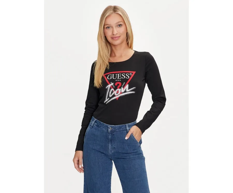obrazek 1 Guess Bluzka Icon W4YI33 I3Z14 Czarny Slim Fit