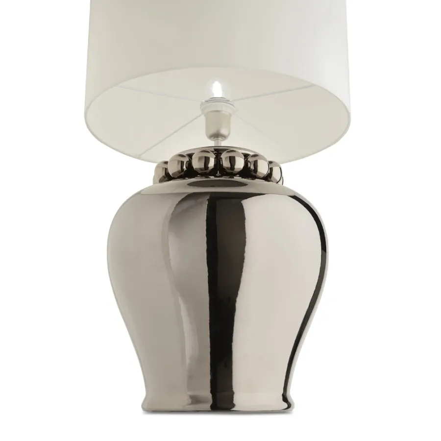 obrazek 2 Duża ceramiczna lampa stołowa z kulami H.48xL.35xP.35 cm