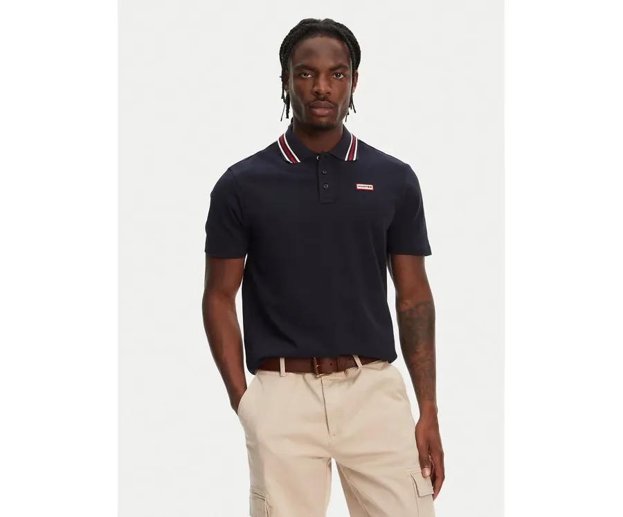 obrazek 1 Hunter Polo Noris SS HARM0037242 Granatowy Regular Fit