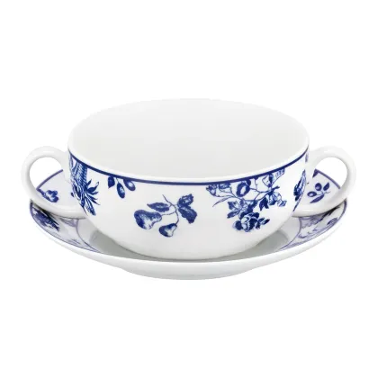 Picture Chintz Azul porcelain cup and saucer with a plant motif - Vista Alegre