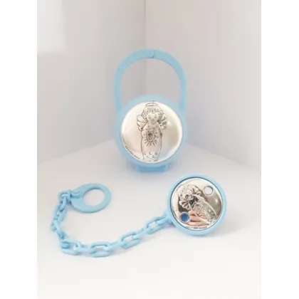 Zdjęcie eleganckie Etui i zawieszka na smoczek Aniołek z latarenką 7x11