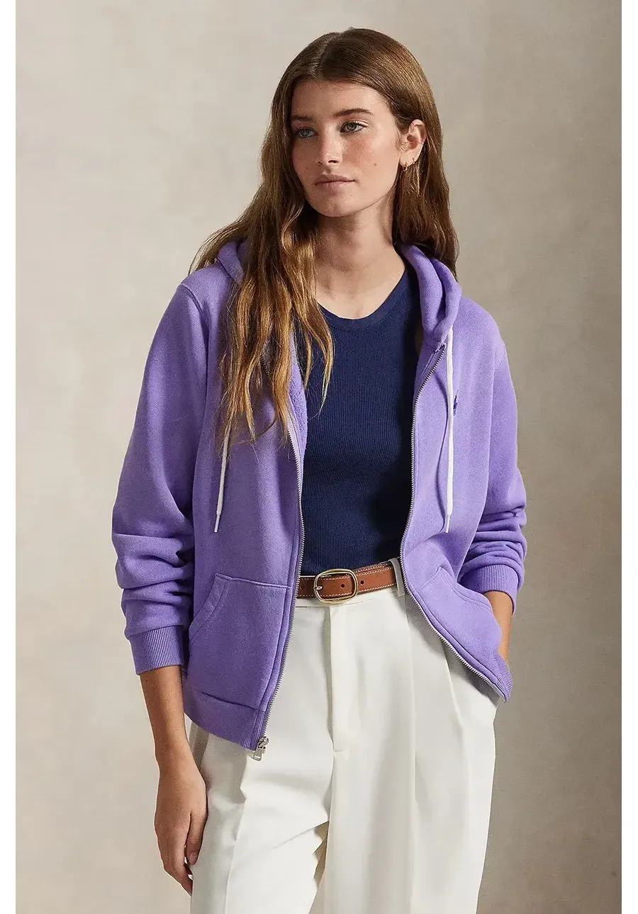 obrazek 1 Polo Ralph Lauren bluza damska kolor fioletowy z kapturem gładka 211943008