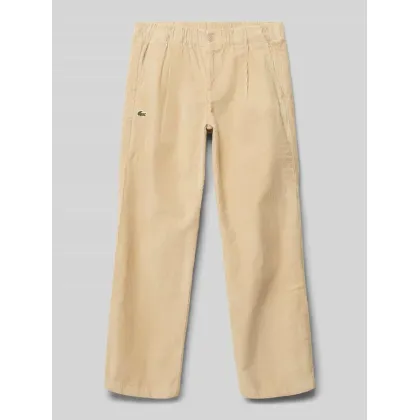 Zdjęcie Spodnie sztruksowe o kroju regular fit z naszywką z logo