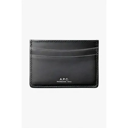 Zdjęcie A.P.C. etui na karty skórzane Cartes Andre kolor czarny PXAWV.H63028-BLACK
