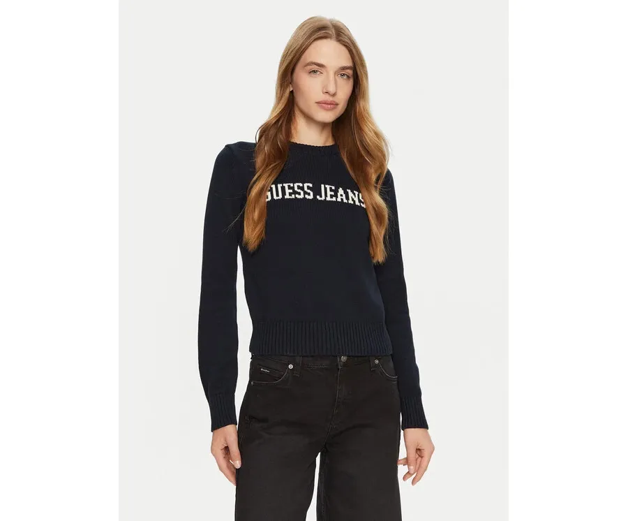 obrazek 1 Guess Jeans Sweter W4BR10 Z3HM1 Niebieski Regular Fit