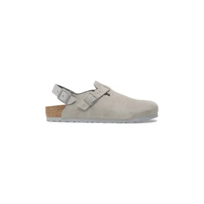 Zdjęcie Birkenstock klapki zamszowe Tokio LEVE męskie kolor szary 1028359
