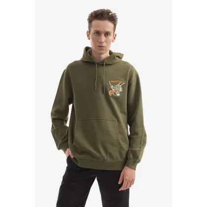 Zdjęcie Maharishi bluza bawełniana Force Embroidered męska kolor zielony z kapturem z aplikacją 8076.OLIVE-OLIVE