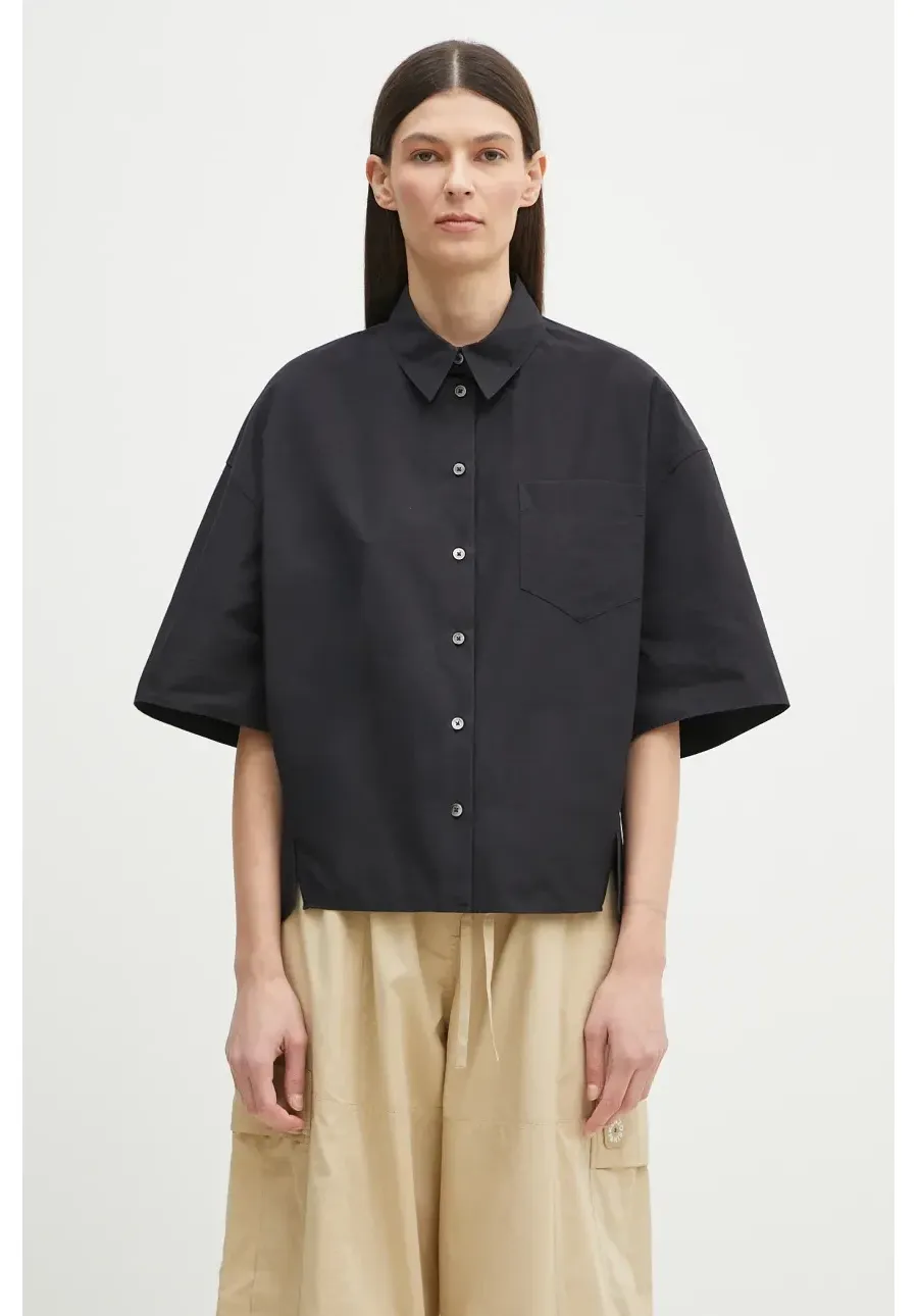 obrazek 1 Kenzo koszula bawełniana damska kolor czarny relaxed z kołnierzykiem klasycznym FF52CH2589LB.99