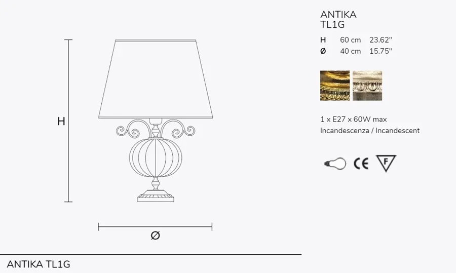 obrazek 4 Antyczna lampka nocna od włoskiego producenta - Antika