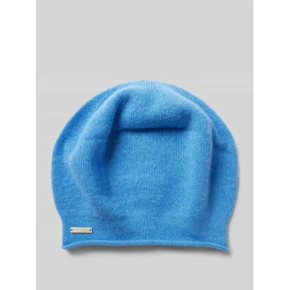 Zdjęcie Czapka beanie z czystego kaszmiru z detalem z logo