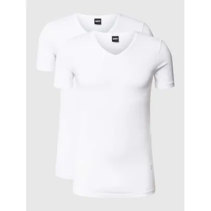 Zdjęcie T-shirt z dekoltem w serek w zestawie 2 szt. model ‘Modern’