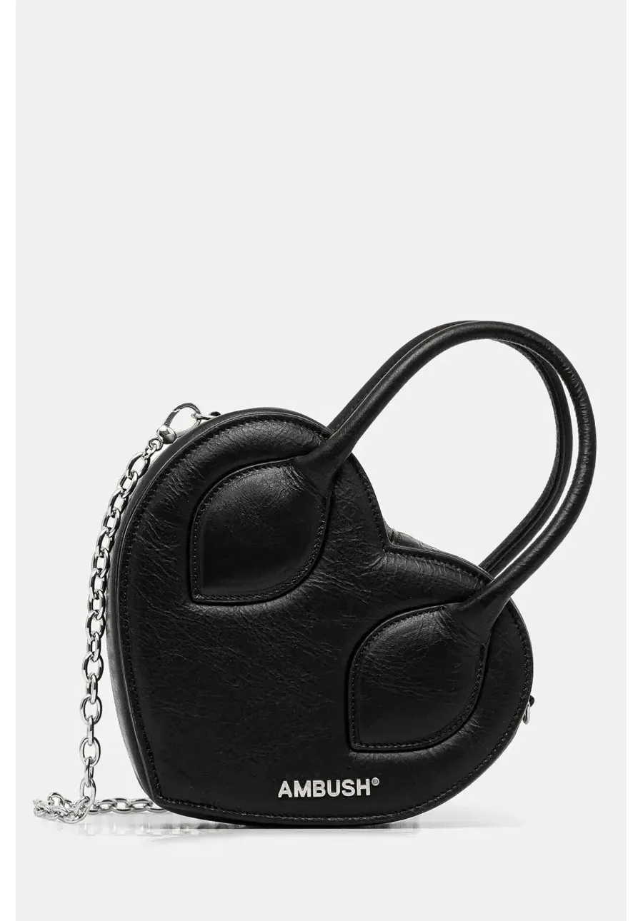 obrazek 1 AMBUSH torebka skórzana Heart Top Handle Bag kolor czarny 12115033