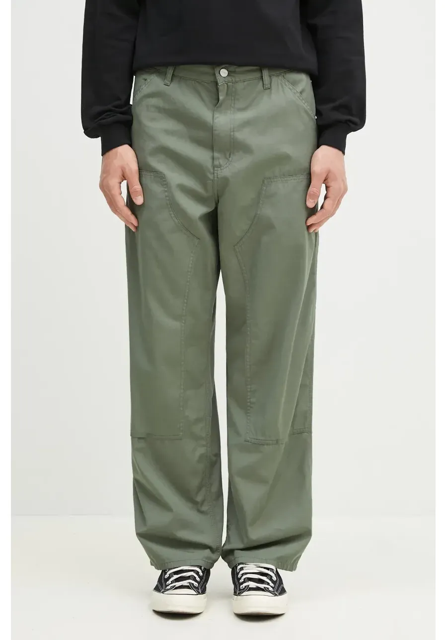 obrazek 1 Carhartt WIP spodnie bawełniane Double Knee Pant męskie kolor zielony proste I034795.1YF02