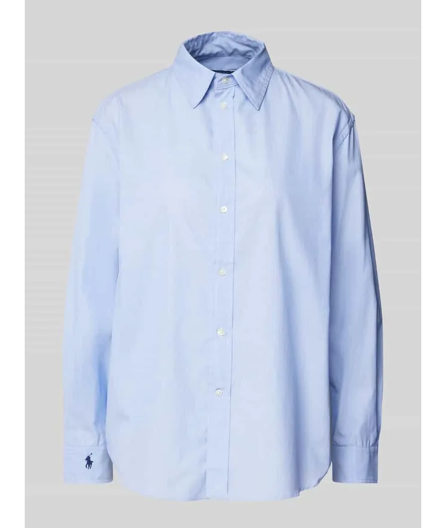 obrazek 1 Bluzka koszulowa o kroju oversized fit z kołnierzykiem typu kent