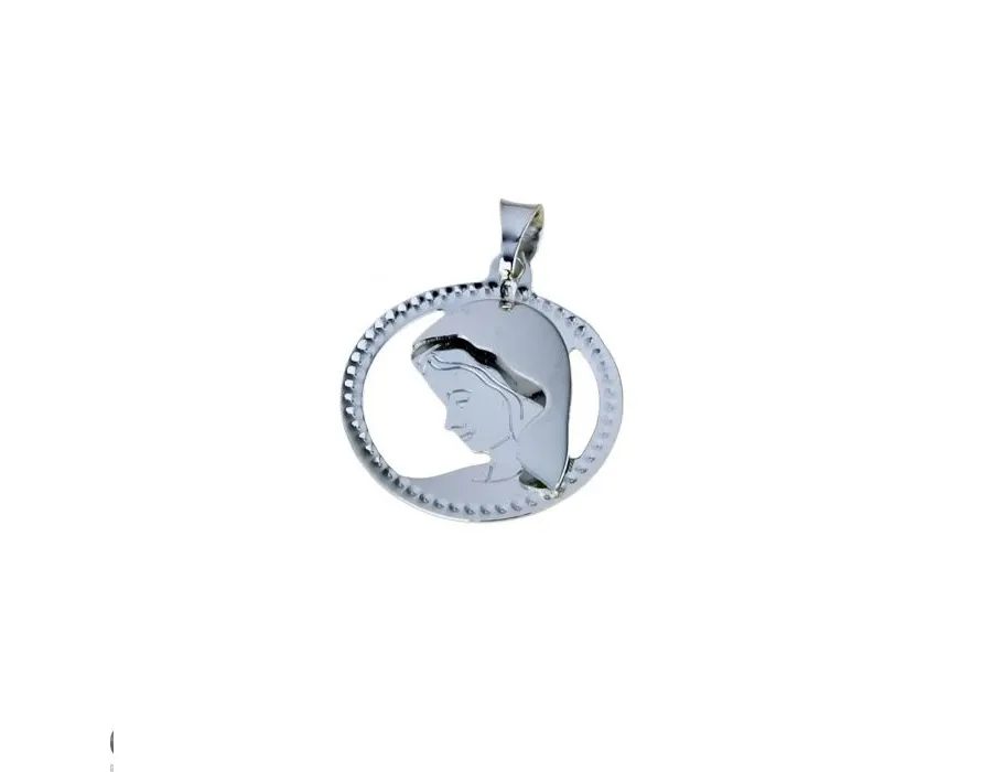 obrazek 1 Piękny okrągły medalik z wizerunkiem Maryjnym śr.18mm