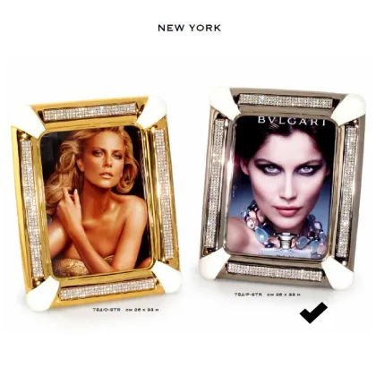 Picture Designer platinum photo frame made of Italian ceramics - Bruno Costenaro