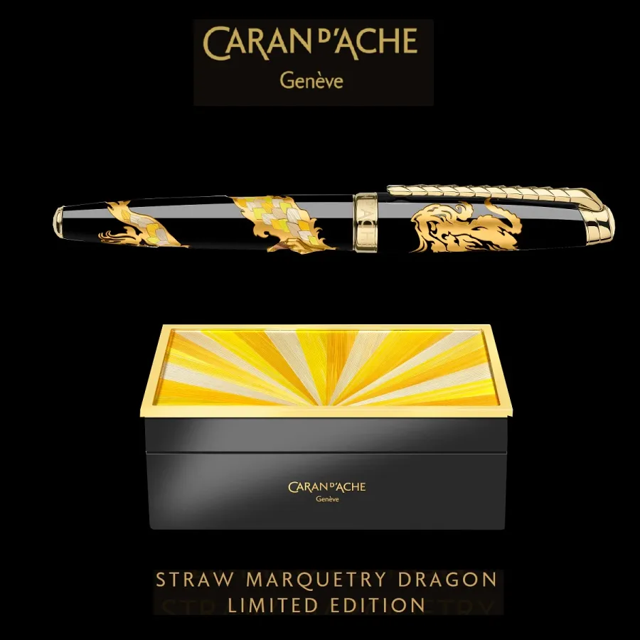 obrazek 6 Luksusowe limitowane pióro wieczne Dragon Straw Marquetry