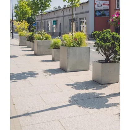 Zdjęcie 90x45x25 cm CT - Donica betonowa w kształcie prostokąta (biała)