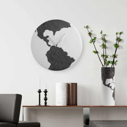 Picture Stylish Geographic wall clock made of ceramics