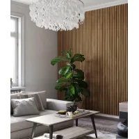 Zdjęcie 275x3x4 cm LD Lamele (dąb wotan) - Lamel ścienny i sufitowy 3D