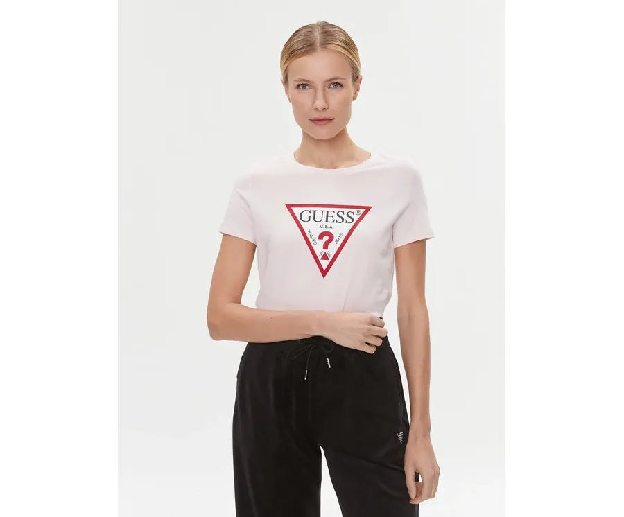 obrazek 1 Guess T-Shirt W1YI1B I3Z14 Różowy Slim Fit