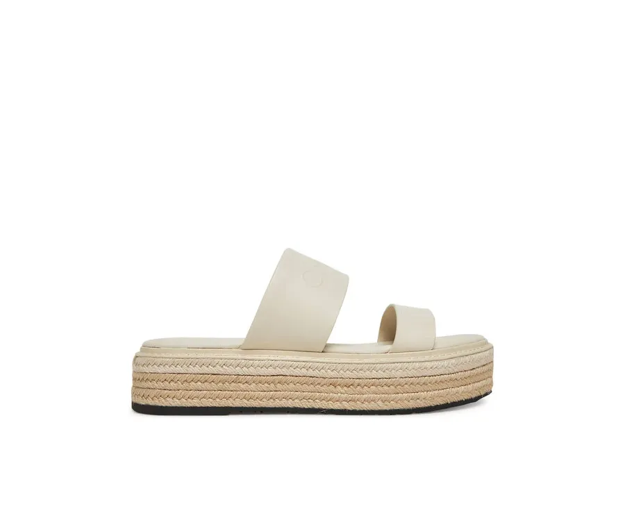 obrazek 1 Calvin Klein Espadryle Flatform Wedge Slide - He HW0HW02374 Écru
