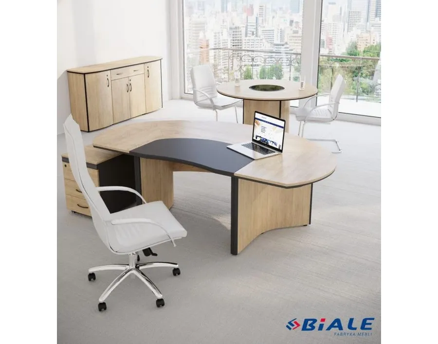obrazek 2 Awangardowe biurko owalne do gabinetu - 206x120x75h cm