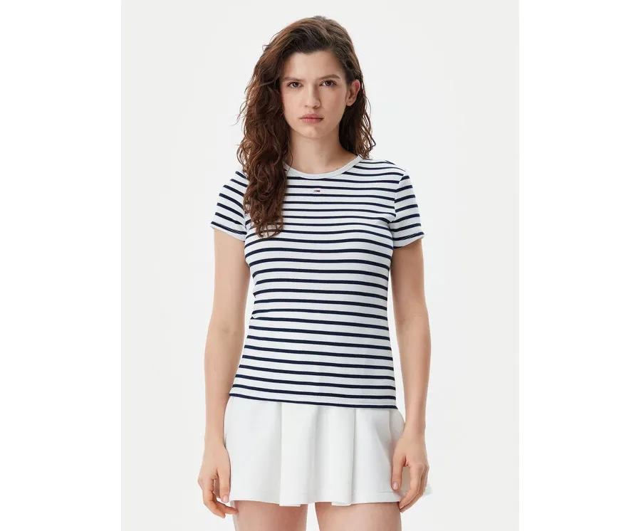 obrazek 1 Tommy Jeans T-Shirt Essential DW0DW17383 Granatowy Slim Fit