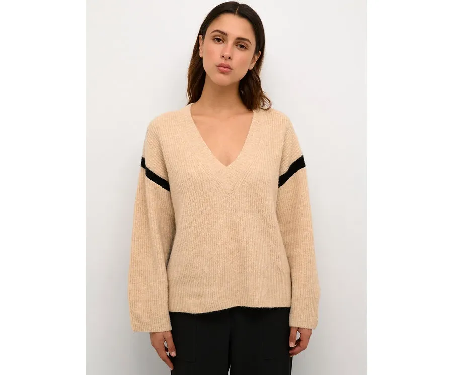 obrazek 1 Karen by Simonsen Sweter Kirstenkb 10104564 Beżowy Relaxed Fit