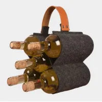 Zdjęcie Solidna torba na wino ze skórzanym uchwytem