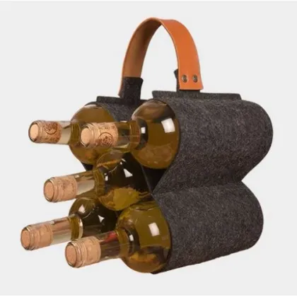 Zdjęcie Solidna torba na wino ze skórzanym uchwytem