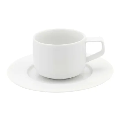 Picture Porcelain coffee cup and saucer from the classic Silkroad White collection - 6 pieces - Vista Alegre