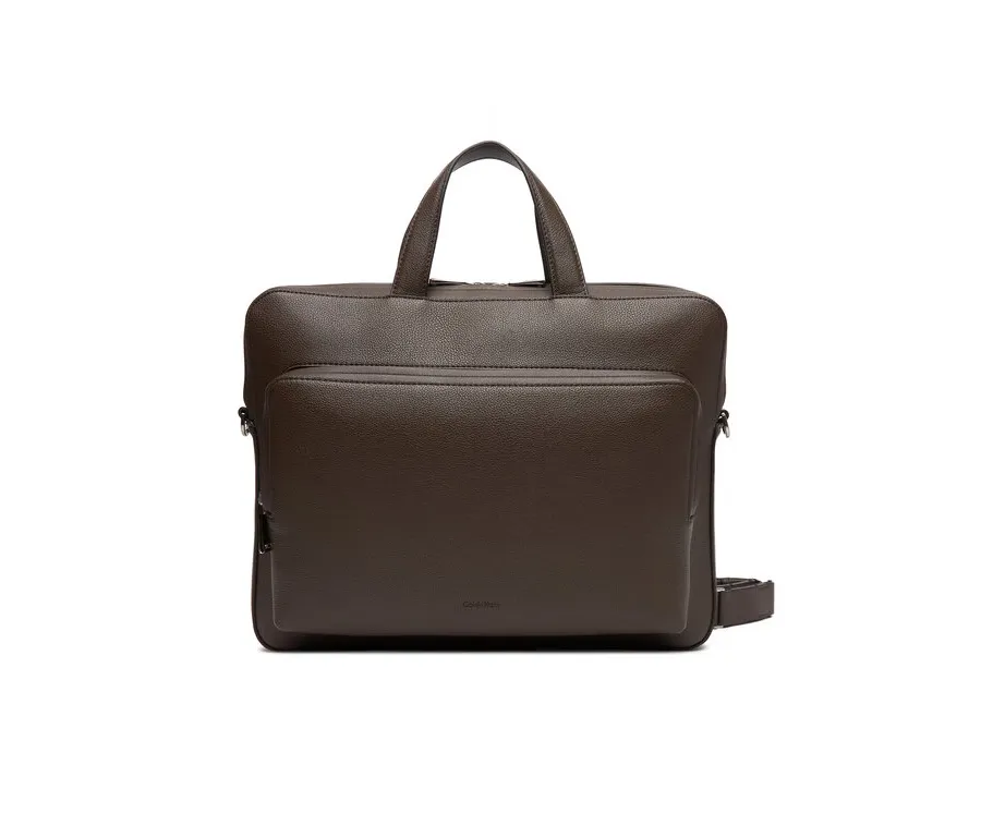 obrazek 1 Calvin Klein Torba na laptopa Micro Pebble Slim Briefcase 36 LV04D3012G Brązowy