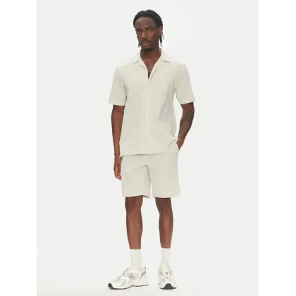 Zdjęcie Lindbergh Komplet koszula i szorty materiałowe 30-203575SET Beżowy Regular Fit