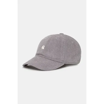 Zdjęcie Carhartt WIP czapka bawełniana I028955 Harlem Cap kolor szary gładka